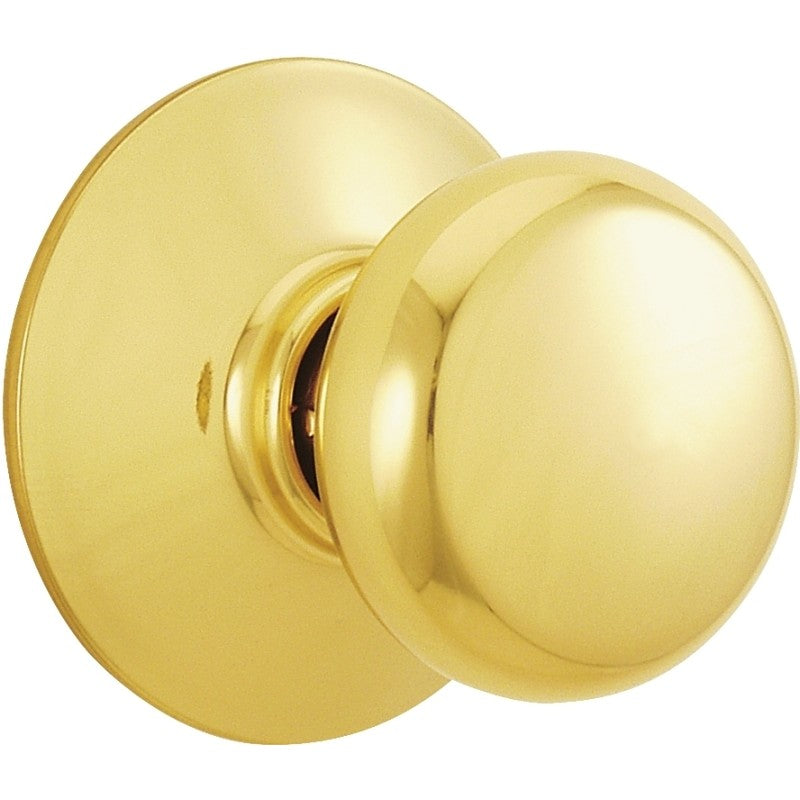 Schlage F170 PLY 605 Dummy Knob, Knob Handle, Round Design, Bright Brass, Residential